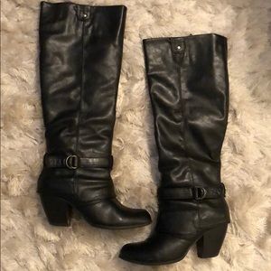 Black knee high boots